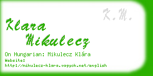 klara mikulecz business card